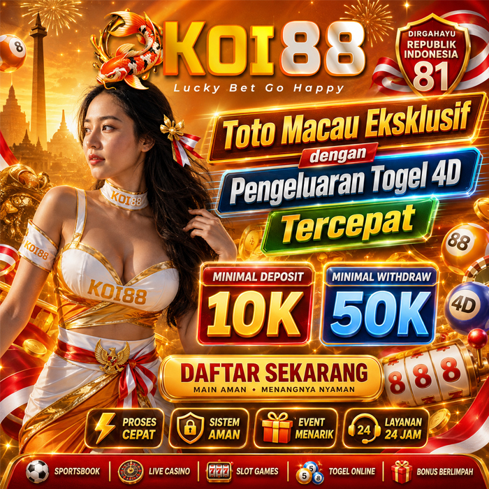 KOI88 : Bandar Toto Macau Eksklusif dengan Pengeluaran Togel 4D Tercepat Untuk Semua Pasaran